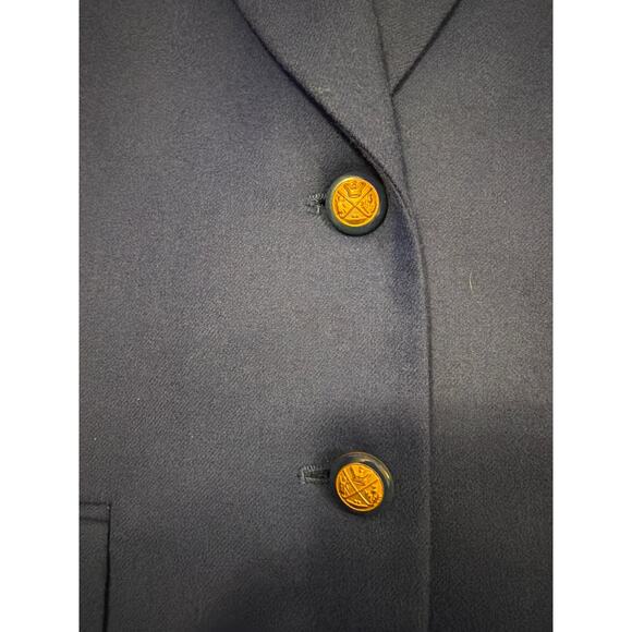 VTG Pendleton Women's Size S M 100% Virgin Wool Navy Blue Blazer Jacket USA Made - Picture 2 of 9